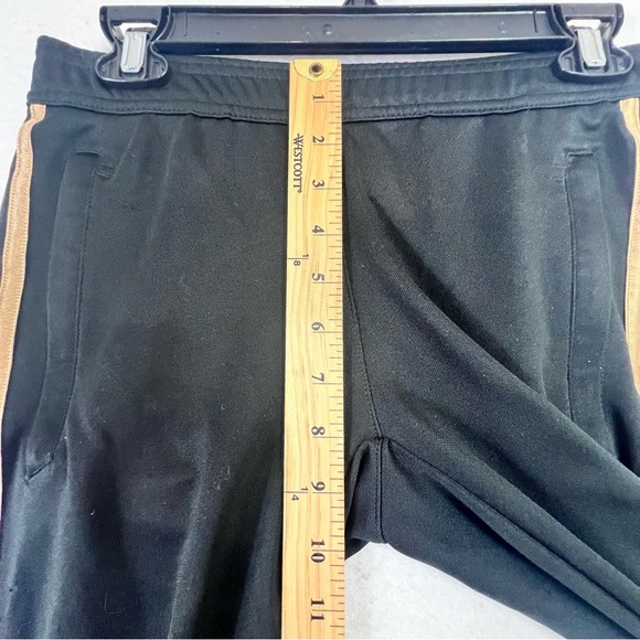 Adidas Womens Tiro 17 Black Tapered Training Pants Sz XS Gold Stripe Track Zip - Picture 9 of 12
